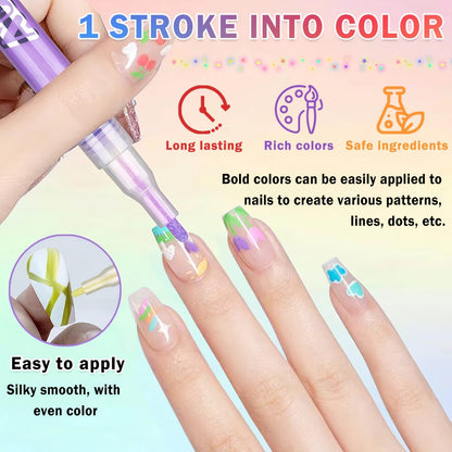 Nail Art Pens 36-Color Acrylic Paint Marker Set with Fine-Liner Tips and Pump-to-Prime Pen Bodies