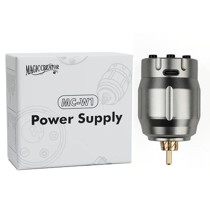 MC-W1 Rechargeable RCA Tattoo Power Supply with LED Display in Golden, Black, Red or Silvery
