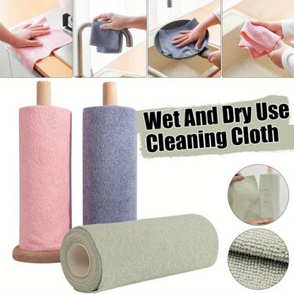Thirty-Piece Tear-Off Microfiber Cleaning Cloth Roll in Pink, Grey, Lake Blue or Pea Green
