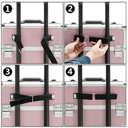 Four-Section Rolling Makeup Train Case with Removable Stack, Telescoping Handle and Four Color Finishes