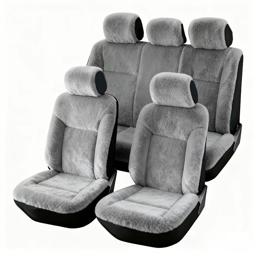 Car Seat Covers 5-Seat Plush Full-Wrap Set with Front and Rear Coverage in Seven Color Options