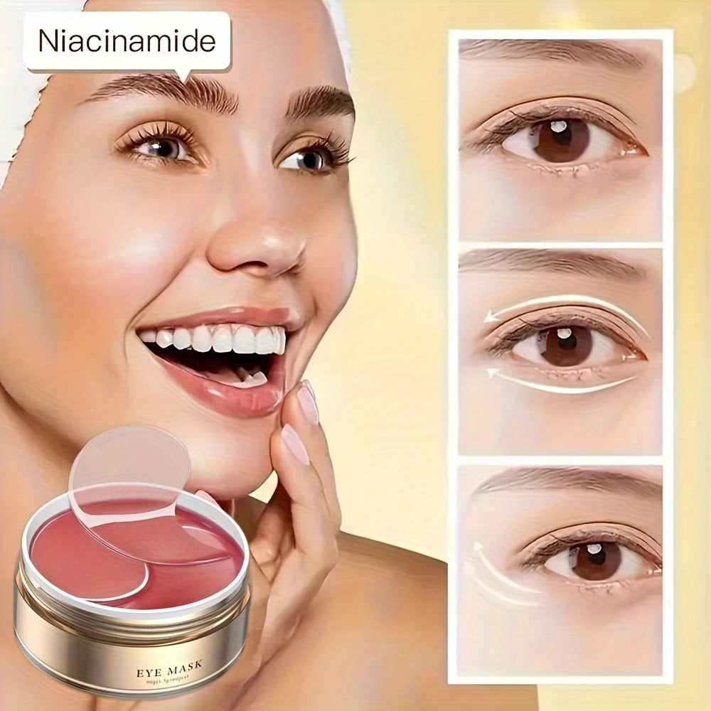 Caffeine Under Eye Patches 60pcs Depuffing Dark Circle Reducer with Hyaluronic Acid Collagen Glycerin Deep Hydrating Moisturizing Eye Mask Hypoallergenic All Skin Types Men Women Gift
