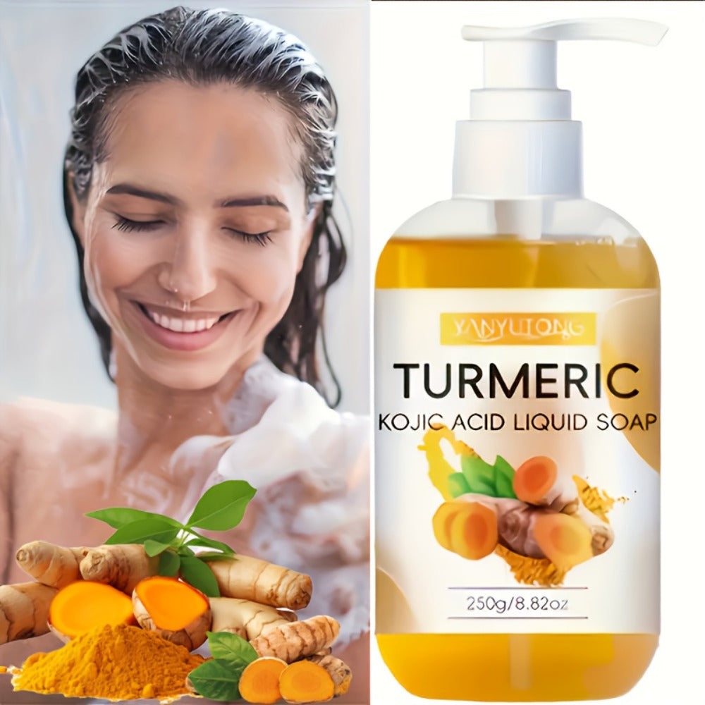 250 g Turmeric and Kojic Acid-Labeled Liquid Soap in Single Checkout Option for Face and Body Washing