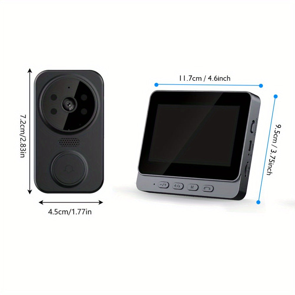 No WiFi Video Doorbell with 4.3" Indoor Monitor 1080P FHD, 120° Wide Angle, 850nm Night Vision, Two-Way Video Intercom