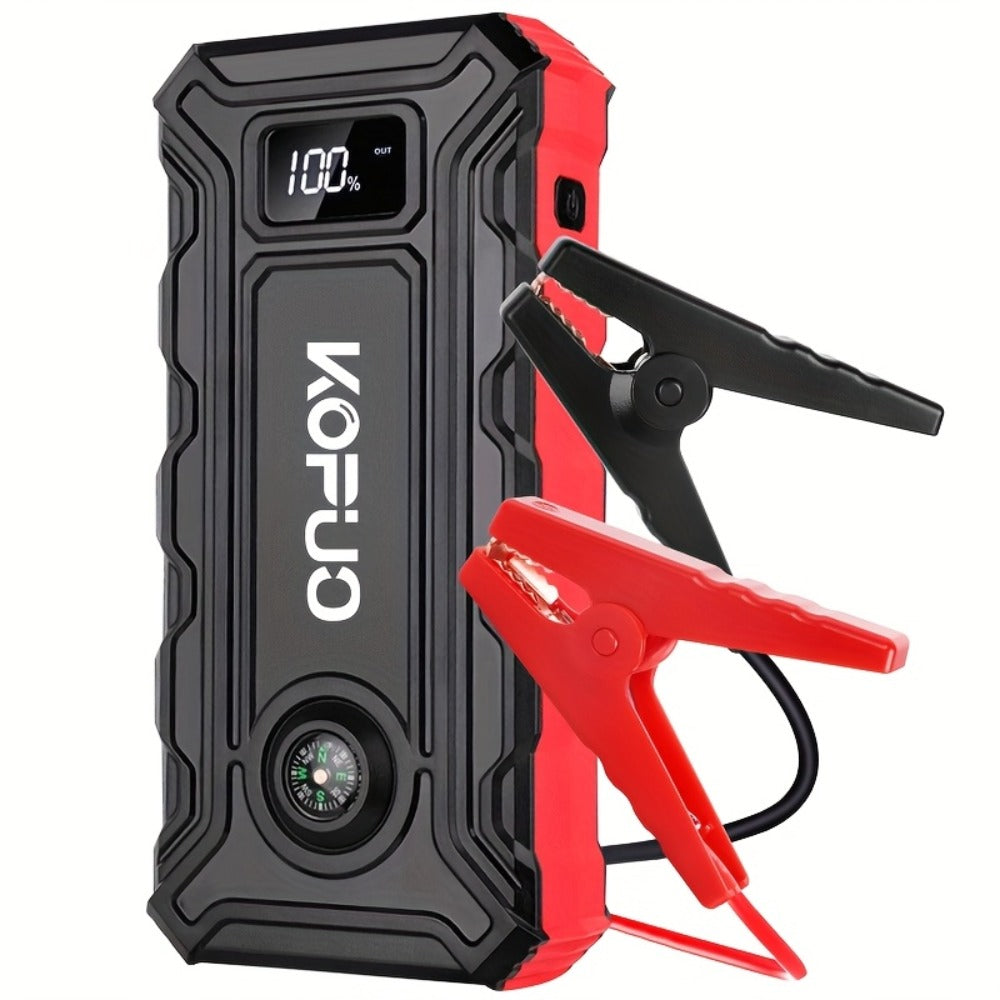 Car Jump Starter 6000A Portable Battery Booster Pack – 12V Emergency Start for Gas & Diesel Engines, Power Bank, LED Flashlight, LCD Display, Compact Camping Essential