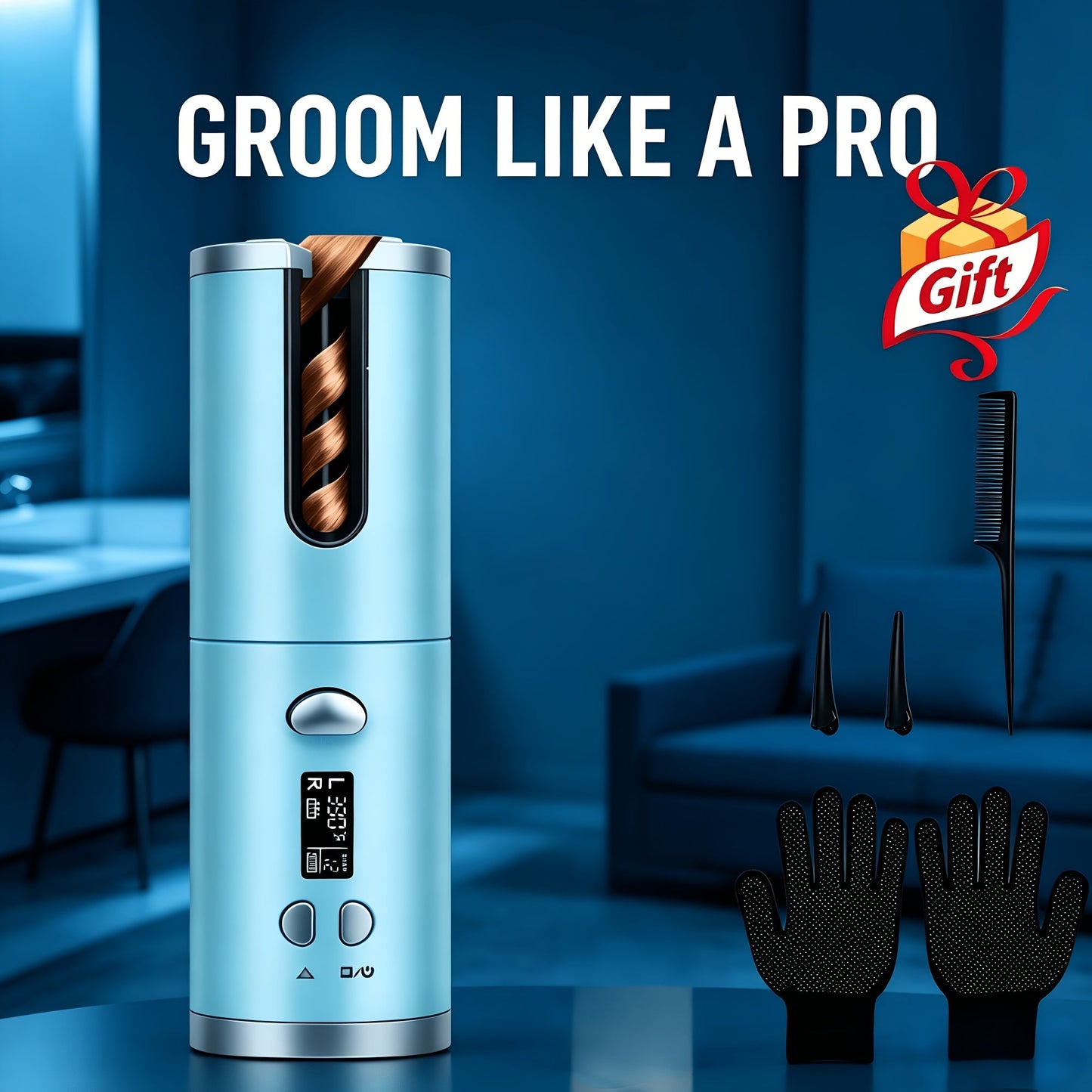 Cordless Automatic Curl-Chamber Iron with Display, USB Charging and Three Color Options Pictured