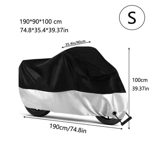 Waterproof Motorcycle Cover Outdoor Full Body Protection with Lock Hole Rain UV Dust Shield for Motorbike Scooter - Small & Large Sizes