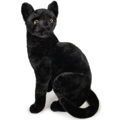 Plush Toy – Boone Black Cat 13-Inch Sitting Kitty with Green Eyes for Shelf or Room Display