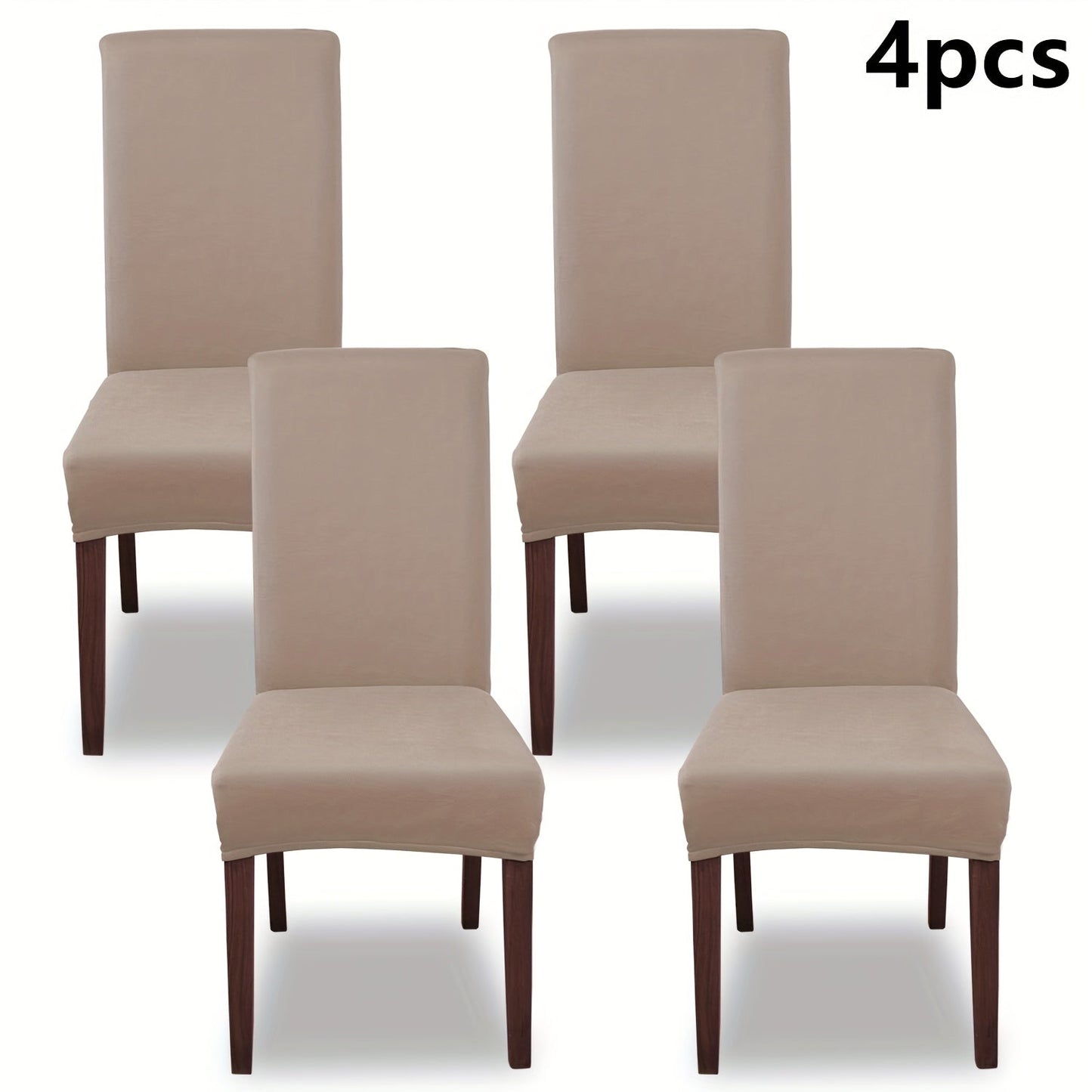 Chair Cover Set of 4 or 6 Stretch Milk-Fiber Dining Slipcovers in Eight Available Color Choices