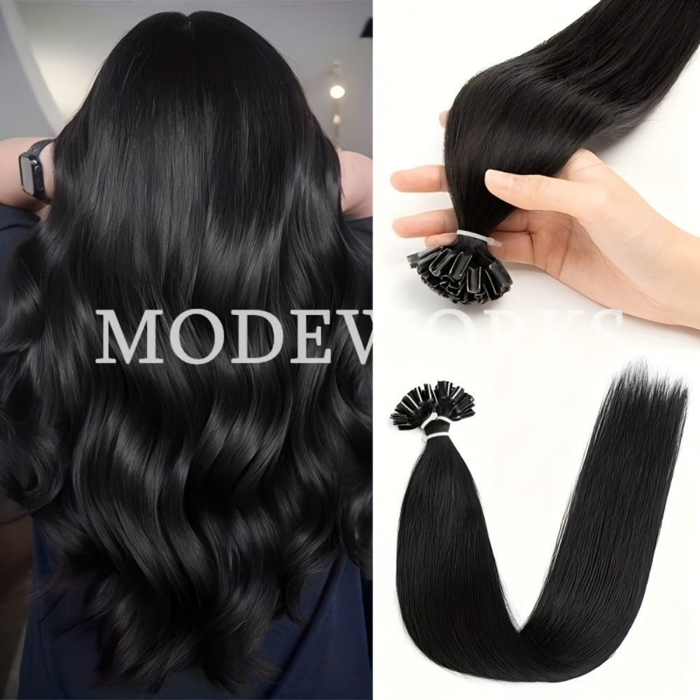 U-Tip Wavy Hair Extensions in 12, 14, 16, 18 or 20 Inch Lengths and 11 Protected Color Labels