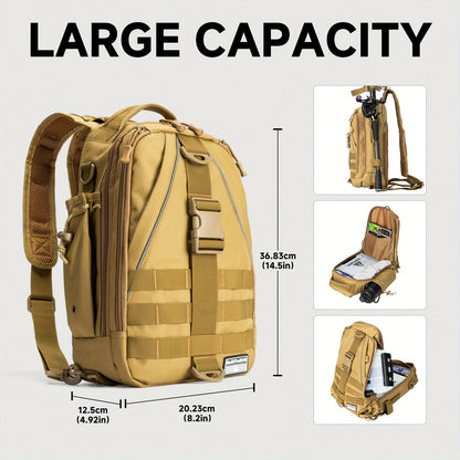 Waterproof Fishing Backpack Tackle Sling Bag – Rod Holder Daypack for Shore, Kayak & Fly Fishing | Men Women Outdoor Gear