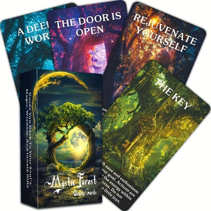 Magic Forest Oracle Cards Deck – Mystical Nature Divination Card Set for Beginners, Intuitive Guidance & Inspiration, Enchanted Woodland Tarot Cards for Adults & Teens, Spiritual Christmas & Birthday Gift