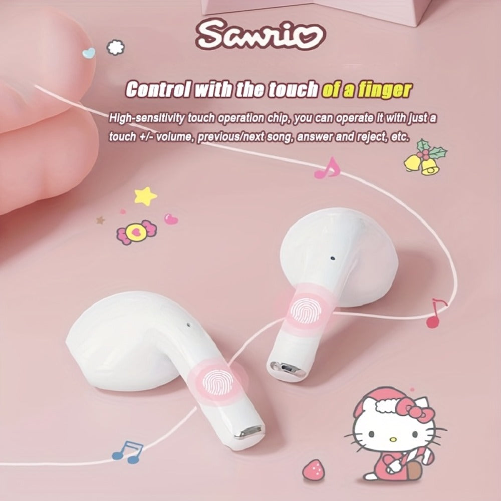 Kuromi My Melody Pompompurin Wireless Earbuds Authorized – 5 Cute Sanrio Character Styles Bluetooth Headphones for Daily Exercise Calls Learning – Holiday Birthday Gift for Girls Teens Women