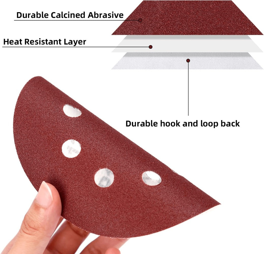 Ninety-Four-Piece 5-Inch Eight-Hole Hook-and-Loop Sanding Disc Set with Ten Assorted Grit Levels