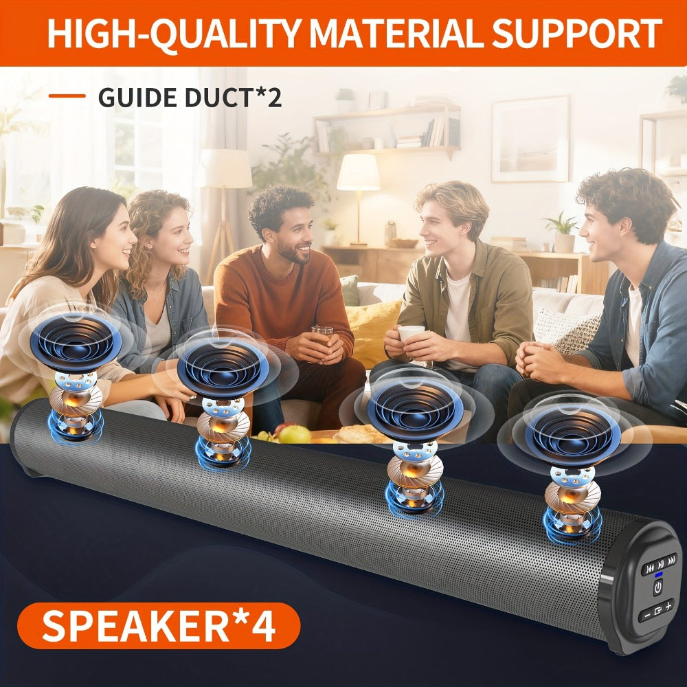 4D Echo Pearl Hi-Fi Soundbar with Subwoofer – Surround Sound Speaker System for TV, Computer & Laptop, Infrared Remote Control, Wired & Wireless, Portable Home Theater Soundbar