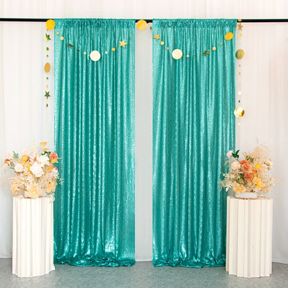 Sequin Backdrop Curtain for Party Wedding - 4x8ft Shimmering Glitter Curtain for Birthday Photo Booth Stage Decoration, Easy Hang, Multi-Color