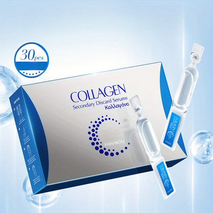 Face Serum Collagen Ampoule Set with 30 Individually Packed Blue Essence Vials in a Retail Box