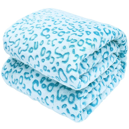 Raised Leopard Pattern Throw Blanket in Five Colors and 14 Listed Size-and-Color Combinations