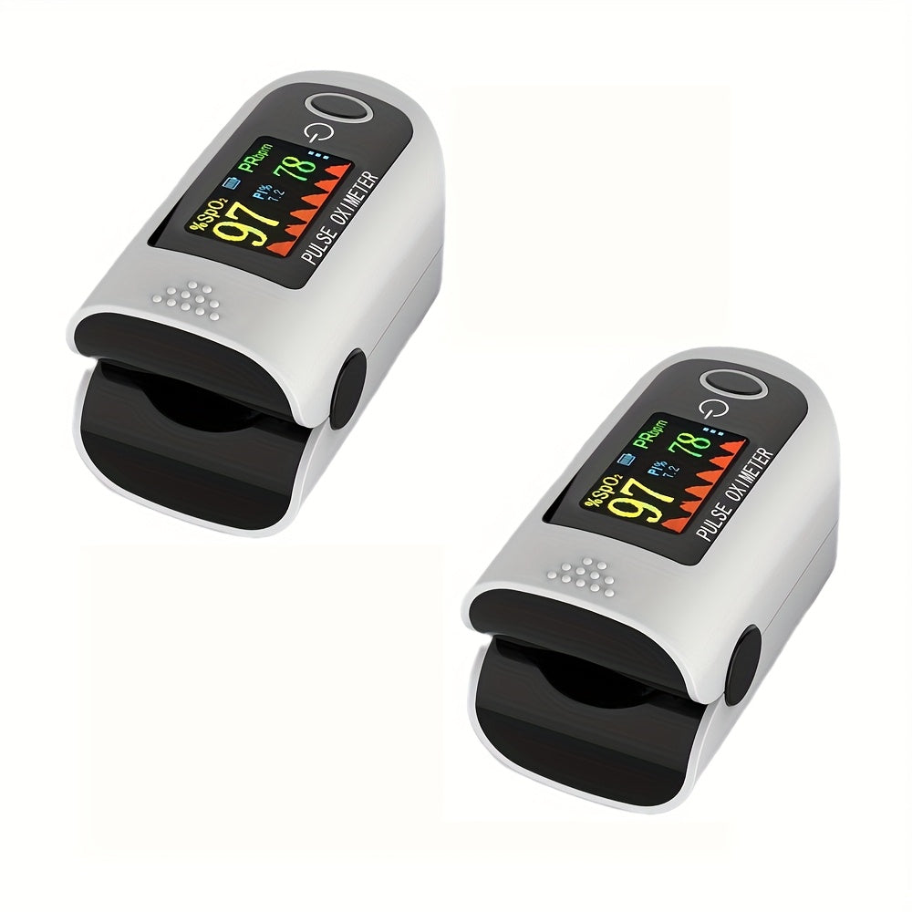 Two-Piece Fingertip Pulse Oximeter Set with Color Display in Black or Blue Checkout Options
