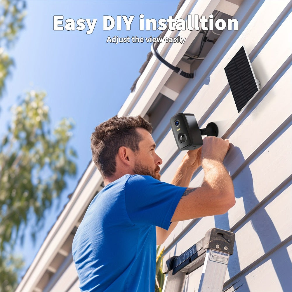 Black Dual-Band Solar WiFi Security Camera with Separate Panel and One- to Four-Camera Pack Options