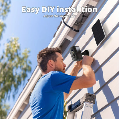 Black Dual-Band Solar WiFi Security Camera with Separate Panel and One- to Four-Camera Pack Options
