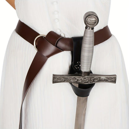 Costume Accessories Faux Leather Knife Sheath and Belt Options in Black or Brown for Medieval Outfits