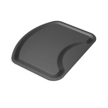 Salon Floor Mat with Round Chair Cutout, Raised Edge and Wide Black Standing Surface for Barber Stations