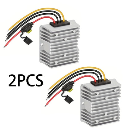 DC Step Down Converter 24V 36V 48V to 12V - High Efficiency Voltage Reducer, Durable Aluminum Housing, for RV, Solar Energy System, Automotive, Industrial Applications, 1pc & 2pcs Options