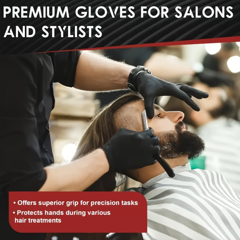 Black Nitrile Disposable Gloves in 8+92-Piece Packs with 5 Mil Label and Four Size Options