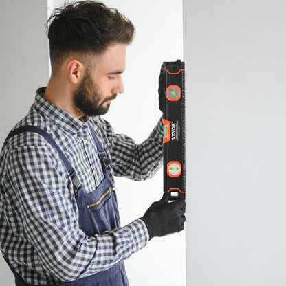 Six-Piece Magnetic Spirit Level Set with 10, 16, 24, 32, 48 and 78-Inch Aluminum Measuring Bars