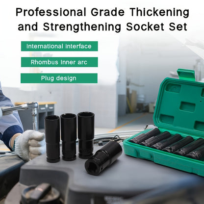 1/2 Inch Deep Impact Socket Set – Chrome Vanadium Steel for Tire Removal, Mechanical Repairs & Car Maintenance | Compatible with Electric & Pneumatic Impact Drills | Green & Black Case