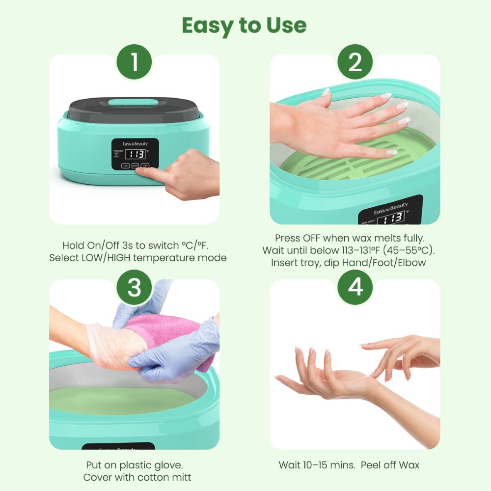 Paraffin Wax Warmer Kit 3000ml Touchscreen for Hands & Feet – Includes 6 Packs Refill Wax, Hot Wax Spa Bath for Arthritis Pain Relief & Deep Skin Moisturizing, Home Salon Use Purple Pink White Green Black