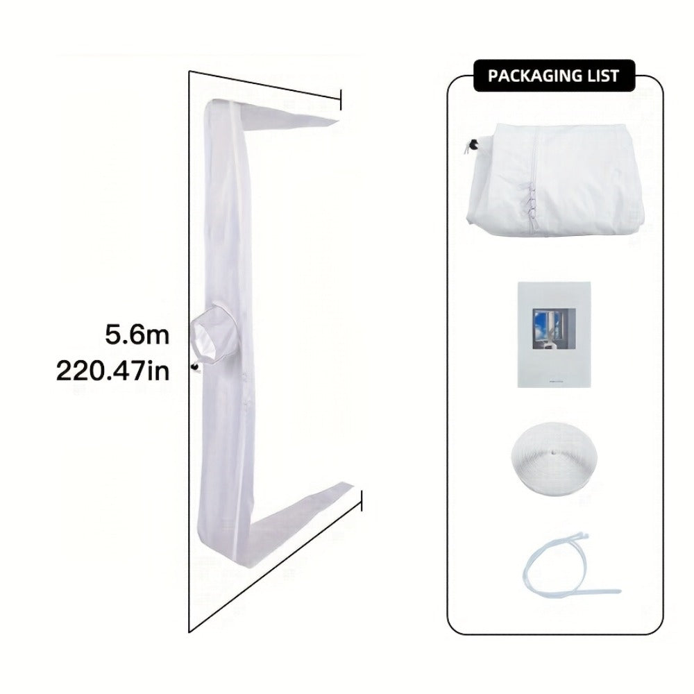 Portable AC Window Sealing Strip Universal | Adjustable Air Conditioner Exhaust Hose Seal Kit with Zipper & Adhesive | 4M 5M 220" 236" Sizes for All Portable Air Conditioners