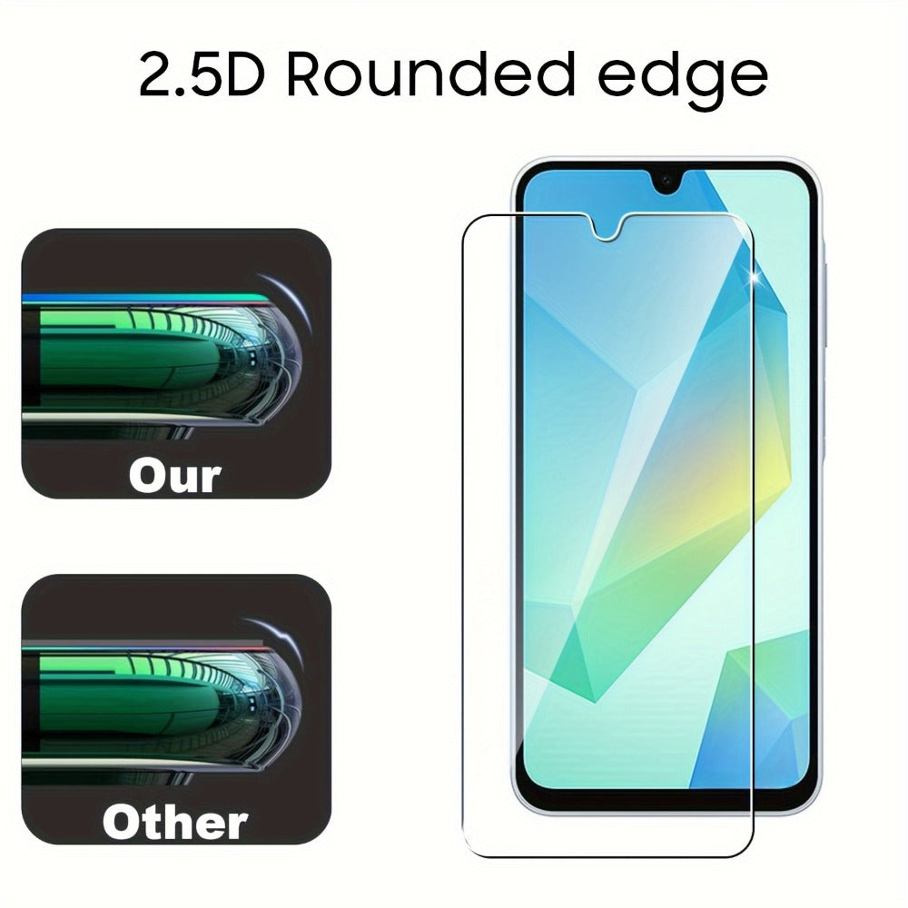 Screen Protector, 3-Piece Clear Tempered Glass Set for Samsung Galaxy A16 5G with Cleaning and Installation Accessories