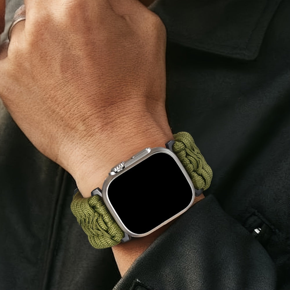 Watch Band with Woven Nylon Loop, Adjustable Metal Buckle and Three Wrist Ranges for Apple Watch Sizes