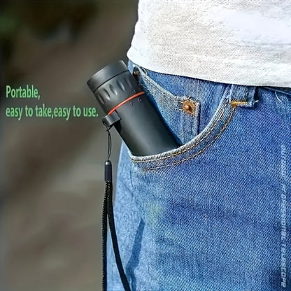 Compact 10x25 Monocular Telescope with Textured Hand Grip, Wrist Cord and Black Checkout Option