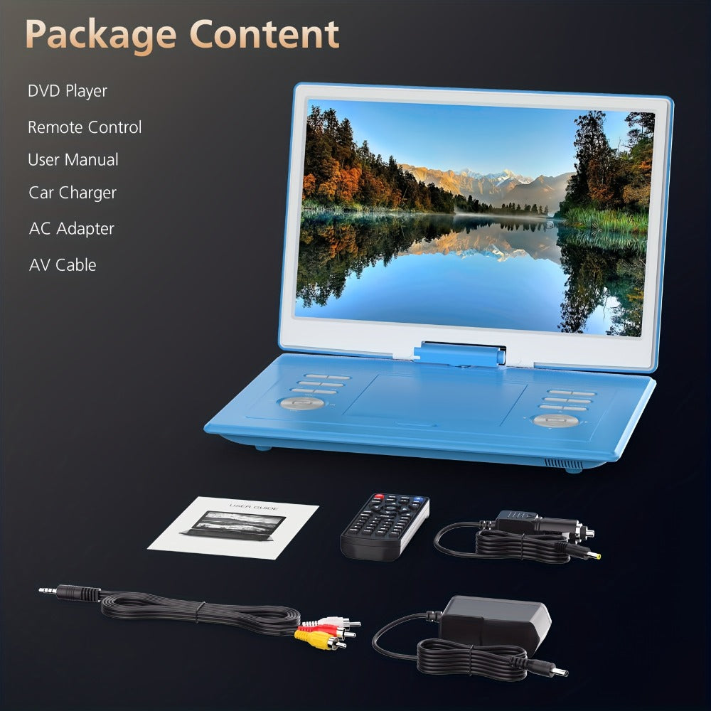 15.6-Inch Portable DVD Player with 1280 x 800 Swivel Screen, Dual Speakers, USB and SD Support