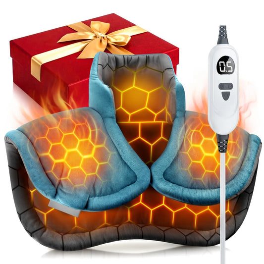 Graphene Heating Pad for Neck Shoulders & Back – 130W Weighted Electric Pad, Soft Flannel, Multiple Heat Settings, Timer & Auto Shut-Off, Machine Washable, 22"x18"