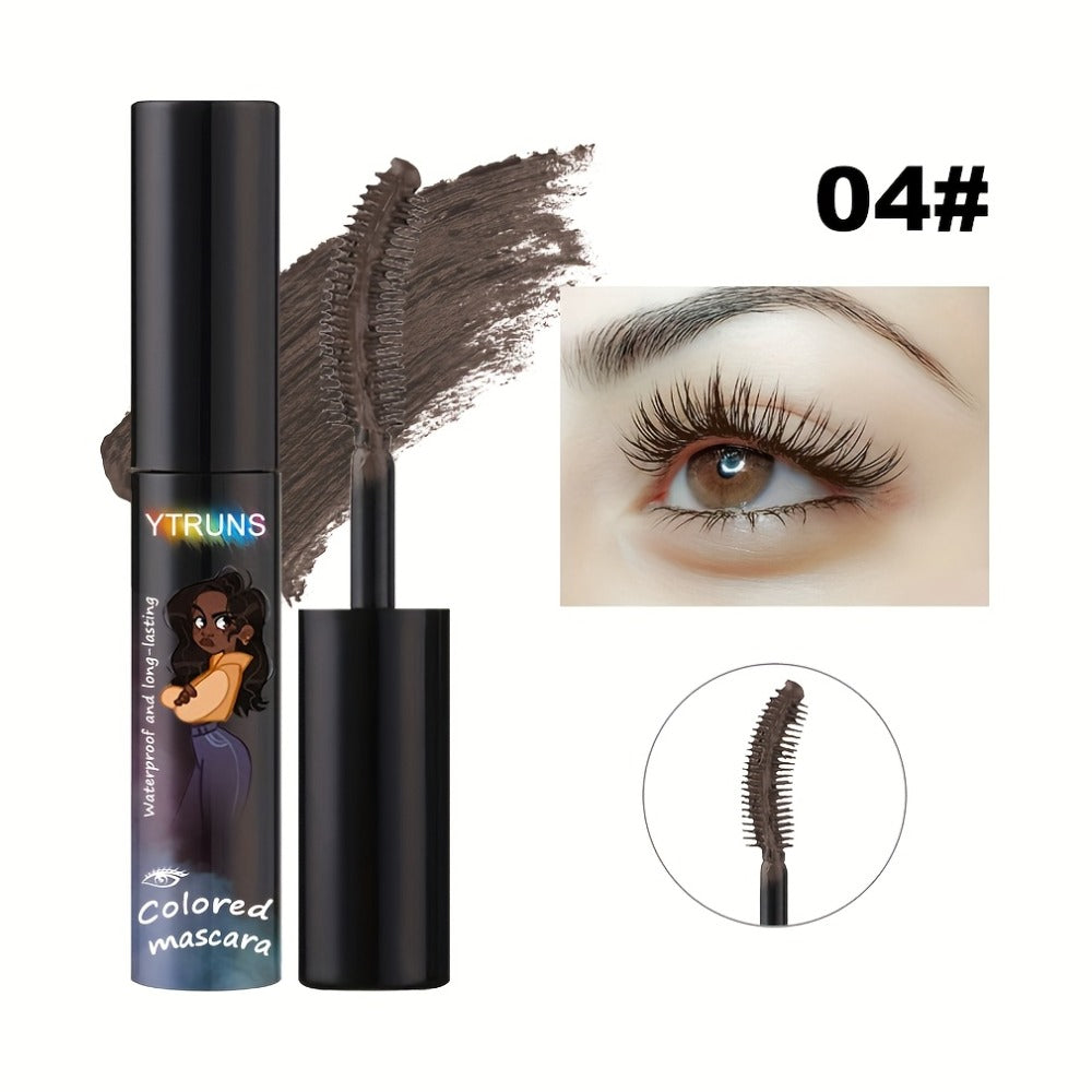 YTRUNS Colored Mascara in Six Shades from White and Brown to Black, Green, Blue or Purple with Curved Wands