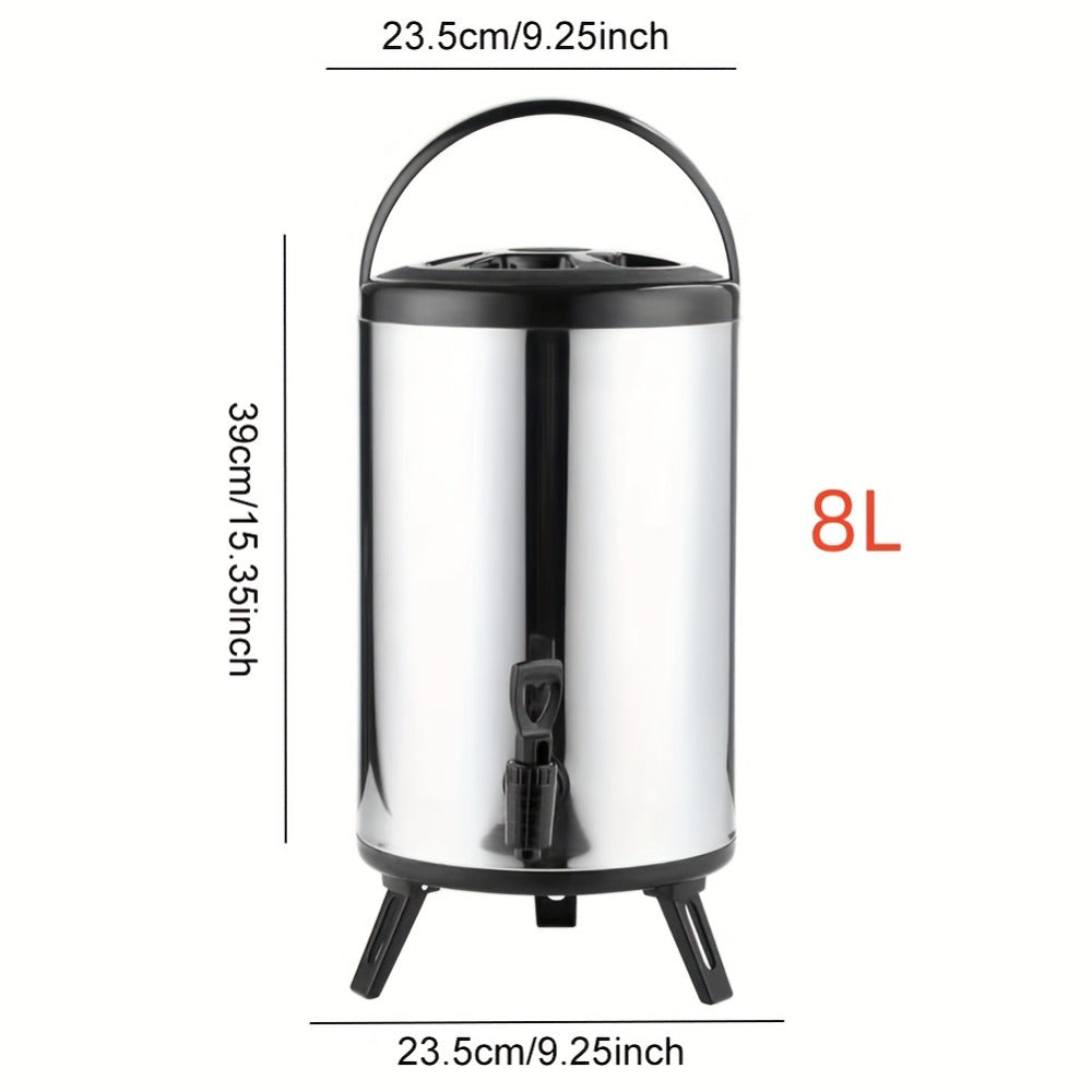 6L Insulated Beverage Dispenser with Spigot, Carry Handle, Twist Lid and Foldable Three-Leg Stand