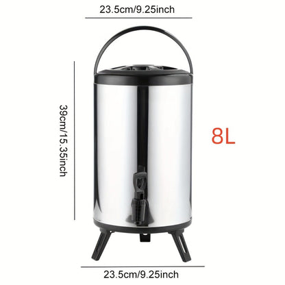 6L Insulated Beverage Dispenser with Spigot, Carry Handle, Twist Lid and Foldable Three-Leg Stand