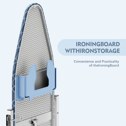 Wall-Mounted Fold-Down Ironing Board with 36-by-12-Inch Surface in Light Blue or Blue Covers
