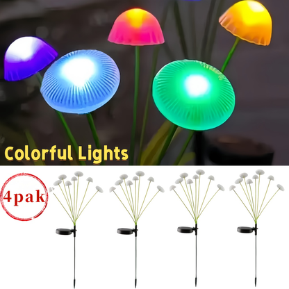 Solar Garden Path Lights IP65 Waterproof Outdoor Stake Lights 32/64 LED Warm White for Lawn Yard Walkway Wedding Christmas Halloween Decoration