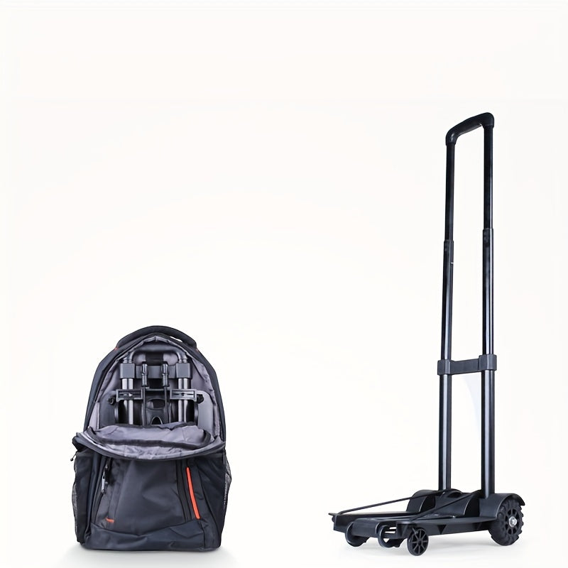Compact Folding Aluminum Hand Truck with Telescoping Handle and Two- or Four-Wheel Configuration Options