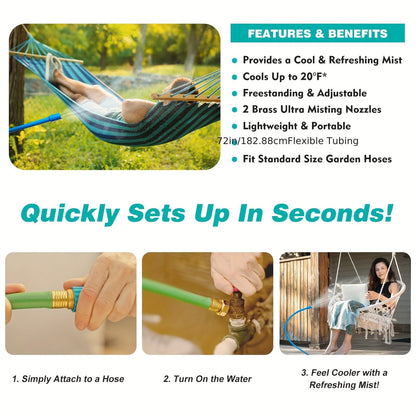 Misting System | Portable Outdoor Cooling Patio Pool Garden Hose Mist