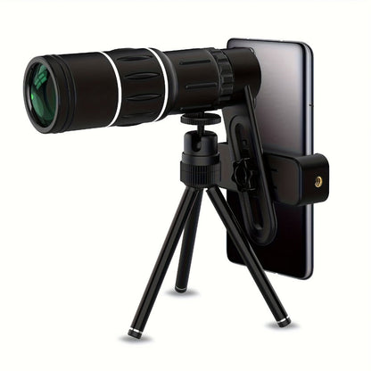 Compact 10x50 Monocular Telescope with Manual Focus, Wrist Cord and 16 cm Pictured Length for Adults