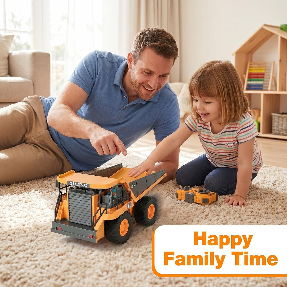 RC Excavator 1:20 Scale 2.4G 11CH – Alloy Remote Control Construction Toy with 680° Rotation & Working Arm | RC Dump Truck Bulldozer Loader, Indoor Outdoor Gift for Boys Ages 6+