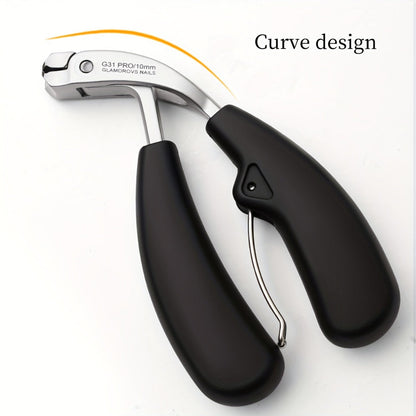 Two-Piece Nail Tool Set with Black-Handle Clipper and Slim Angled Detail Tool in Fitted Shapes