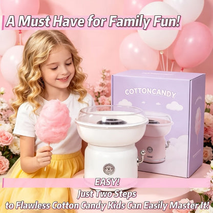 Cotton Candy Machine for Home & Commercial Use – Desktop Tabletop Floss Maker, Food-Grade Anti-Scald Design, Makes Colorful Fancy Spun Sugar, Includes Colored Sugar & Rolling Sticks