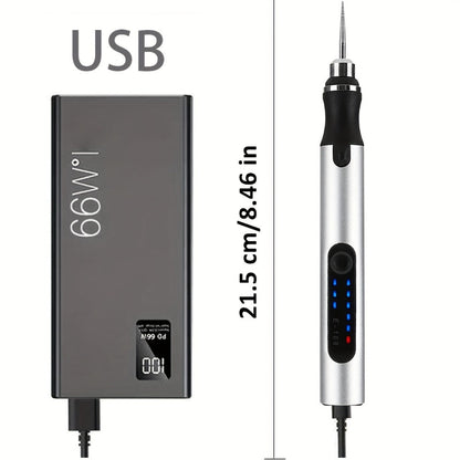 Mini USB-Rechargeable Rotary Tool with Three Speeds and 58-, 74- or 83-Piece Accessory Sets